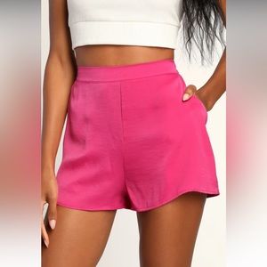 Lulus satin pink shorts